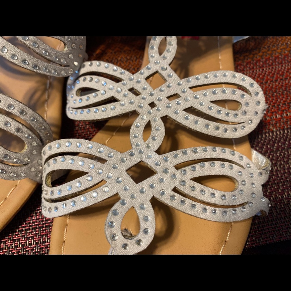 Brand new silver diamond sandals
